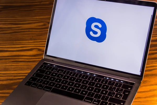 Dallas Texas Amerika Birleşik Devletleri 2018 Skype Logo Bilgisayar Ekranında — Stok fotoğraf