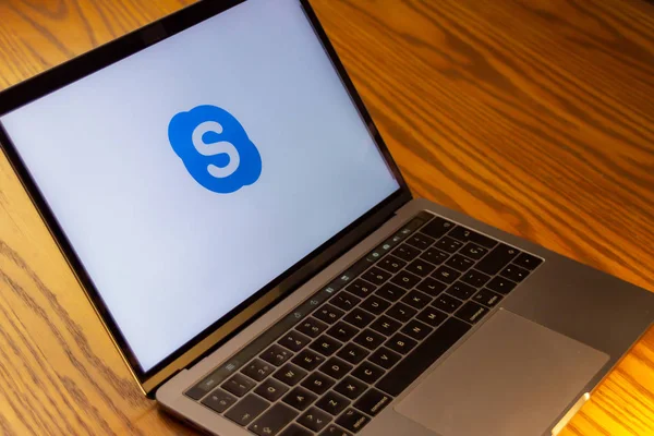 Dallas Texas Stati Uniti 2018 Fotografia Del Logo Skype Sullo — Foto Stock