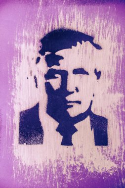 Dallas, Texas, Amerika Birleşik Devletleri - Haziran 7,2018: çizim Donald Trump sprey şablon tarafından