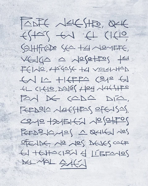 El çizimi babamız dua İspanyolca olarak çekilmiş.