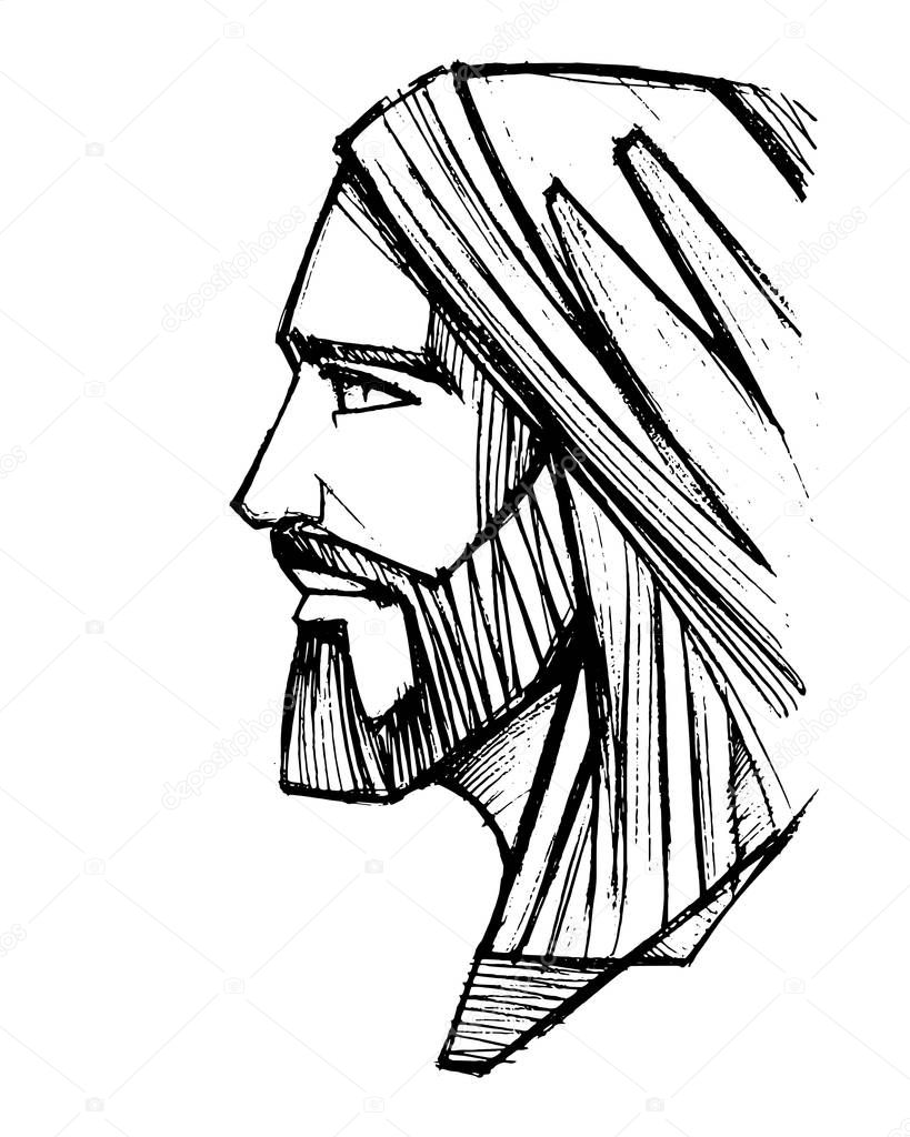 Jesus Christ Line Drawing