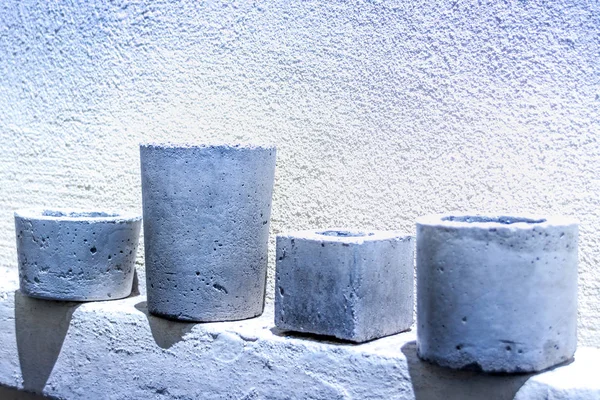 Ciment Gri Vase Beton Umbre — Fotografie, imagine de stoc