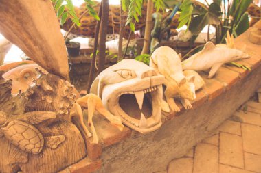 San Antonio Arrazola, Oaxaca / Meksika - 21/7/2018: (San Antonio Arrazola Oaxaca Meksika yerli halk tarafından yapılan geleneksel alebrijes el sanatları,)