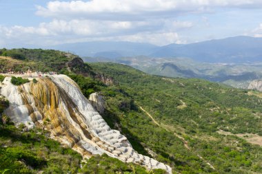 Oaxaca, Oaxaca / Meksika - 21/7/2018: Hierve el agua Oaxaca Meksika doğal sit detay