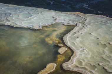 Oaxaca, Oaxaca / Meksika - 21/7/2018: Hierve el agua Oaxaca Meksika doğal sit detay
