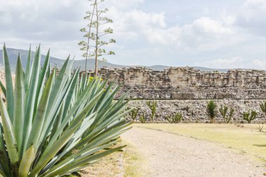 Oaxaca, Oaxaca / Meksika - 21/7/2018: ayrıntı prehispanic Mitla Oaxaca Meksika kalıntıları