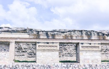 Oaxaca, Oaxaca / Meksika - 21/7/2018: ayrıntı prehispanic Mitla Oaxaca Meksika kalıntıları