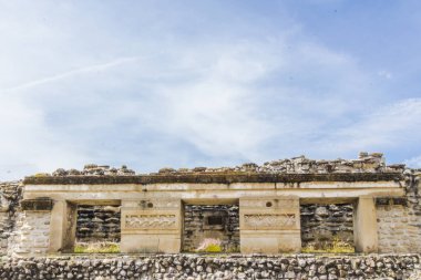 Oaxaca, Oaxaca / Meksika - 21/7/2018: ayrıntı prehispanic Mitla Oaxaca Meksika kalıntıları