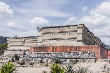 Oaxaca, Oaxaca / Meksika - 21/7/2018: ayrıntı prehispanic Mitla Oaxaca Meksika kalıntıları
