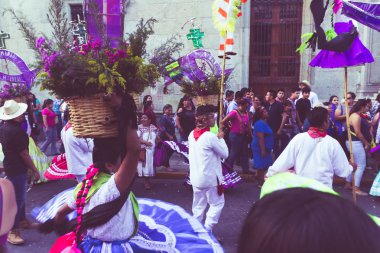 Oaxaca, Oaxaca / Meksika - 21/7/2018: (detay şehir Oaxaca Meksika geleneksel Guelaguetza kutlama )