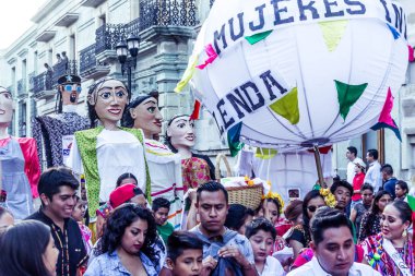 Oaxaca, Oaxaca / Meksika - 21/7/2018: (detay şehir Oaxaca Meksika geleneksel Guelaguetza kutlama )