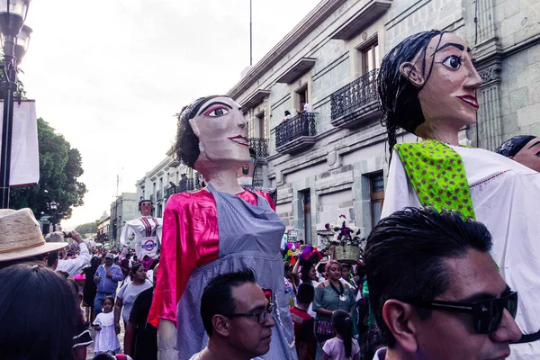 瓦哈卡 瓦哈卡 墨西哥 2018 详细庆祝传统 Guelaguetza 在市中心瓦哈卡墨西哥 — 图库照片