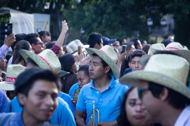 Oaxaca, Oaxaca / Meksika - 21/7/2018: (detay şehir Oaxaca Meksika geleneksel Guelaguetza kutlama )