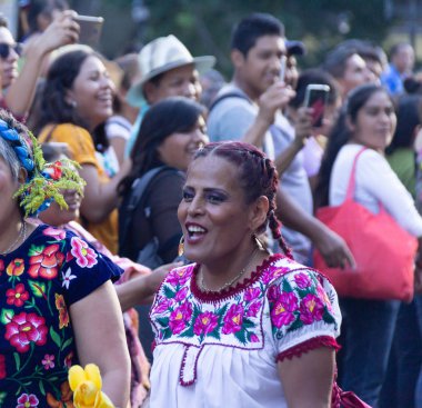 Oaxaca, Oaxaca / Meksika - 21/7/2018: (detay şehir Oaxaca Meksika geleneksel Guelaguetza kutlama )