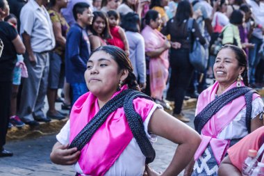 Oaxaca, Oaxaca / Meksika - 21/7/2018: (detay şehir Oaxaca Meksika geleneksel Guelaguetza kutlama )