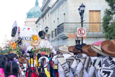 Oaxaca, Oaxaca / Meksika - 21/7/2018: (detay şehir Oaxaca Meksika geleneksel Guelaguetza kutlama )