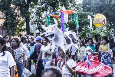 Oaxaca, Oaxaca / Meksika - 21/7/2018: (detay şehir Oaxaca Meksika geleneksel Guelaguetza kutlama )