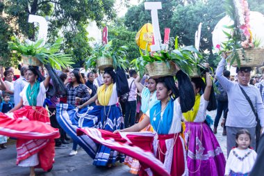 Oaxaca, Oaxaca / Meksika - 21/7/2018: (detay şehir Oaxaca Meksika geleneksel Guelaguetza kutlama )