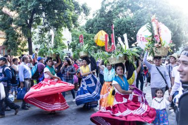 Oaxaca, Oaxaca / Meksika - 21/7/2018: (detay şehir Oaxaca Meksika geleneksel Guelaguetza kutlama )