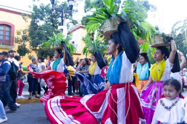 Oaxaca, Oaxaca / Meksika - 21/7/2018: (detay şehir Oaxaca Meksika geleneksel Guelaguetza kutlama )