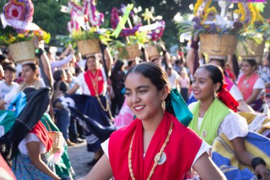 Oaxaca, Oaxaca / Meksika - 21/7/2018: (detay şehir Oaxaca Meksika geleneksel Guelaguetza kutlama )