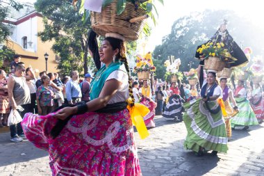 Oaxaca, Oaxaca / Meksika - 21/7/2018: (detay şehir Oaxaca Meksika geleneksel Guelaguetza kutlama )