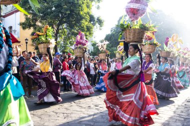 Oaxaca, Oaxaca / Mexico - 21/7/2018: ( Detail of celebration of traditional Guelaguetza in downtown Oaxaca Mexico ) clipart