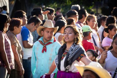 Oaxaca, Oaxaca / Meksika - 21/7/2018: (detay şehir Oaxaca Meksika geleneksel Guelaguetza kutlama )