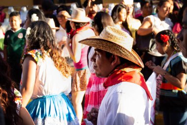 Oaxaca, Oaxaca / Meksika - 21/7/2018: (detay şehir Oaxaca Meksika geleneksel Guelaguetza kutlama )