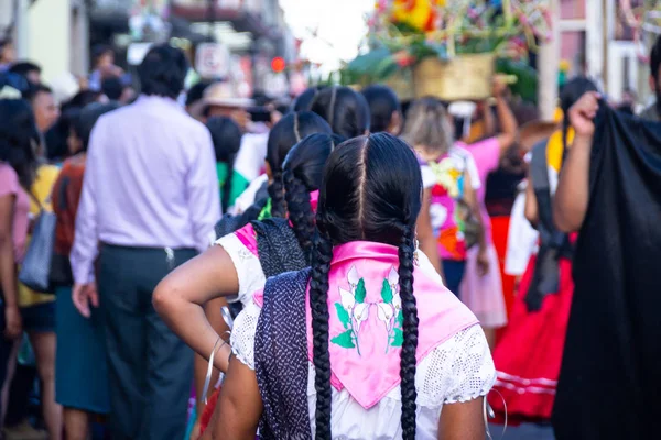 Oaxaca Oaxaca Messico 2018 Dettaglio Della Celebrazione Della Tradizionale Guelaguetza — Foto Stock