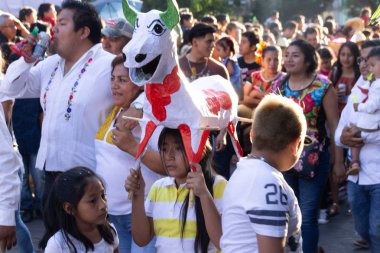 Oaxaca, Oaxaca / Meksika - 21/7/2018: (detay şehir Oaxaca Meksika geleneksel Guelaguetza kutlama )