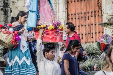 Oaxaca, Oaxaca / Meksika - 21/7/2018: (Oaxaca Meksika geleneksel Guelaguetza kutluyor yerli halkın)