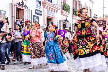 Oaxaca, Oaxaca / Meksika - 21/7/2018: (detay şehir Oaxaca Meksika geleneksel Guelaguetza kutlama )
