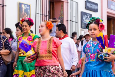 Oaxaca, Oaxaca / Meksika - 21/7/2018: (detay şehir Oaxaca Meksika geleneksel Guelaguetza kutlama )