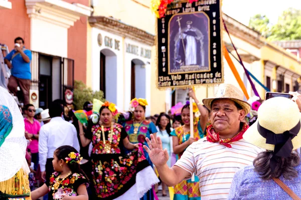 Oaxaca Oaxaca México 2018 Detalle Tradicional Celebración Guelaguetza Centro Oaxaca — Foto de Stock