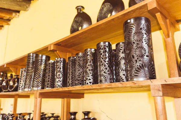 San Bartolo Coyotepec Oaxaca México 2018 Artesanía Tradicional Arcilla Negra — Foto de Stock