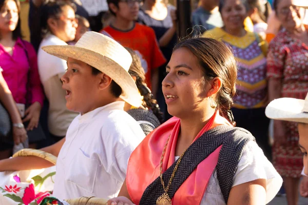 Oaxaca Oaxaca México 2018 Detalle Celebración Tradicional Guelaguetza Centro Oaxaca —  Fotos de Stock