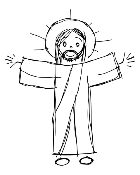 Jesus Christ Childish Style — Stock Vector