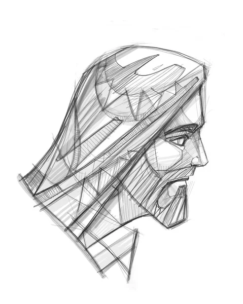 Hand Drawn Illustration Pencil Drawing Jesus Christ Face — Stock Photo, Image