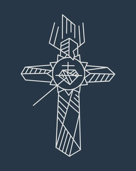 Handritad Bild Eller Ritning Religiös Cross Symbol Argt Apostolat — Stockfoto