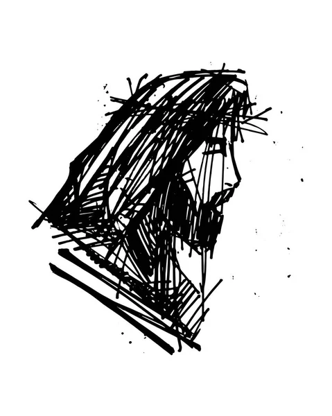 Illustration Vectorielle Dessinée Main Dessin Visage Jésus Christ — Image vectorielle