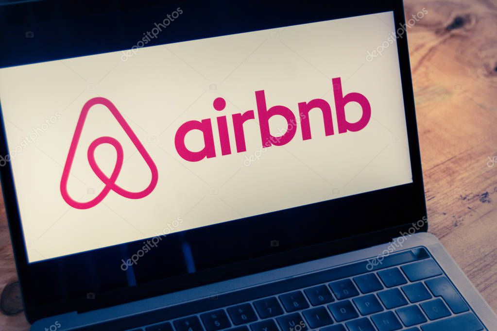 Houston, Texas / United States of America - 08/2/2019: Airbnb logo displayed on computer laptop screen