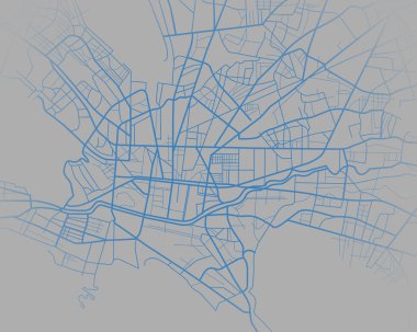 Monterrey Mexico şehir haritasının dijital llustration veya çizimi