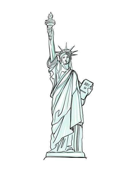 Estatua de la Libertad ilustración dibujada a mano — Foto de Stock