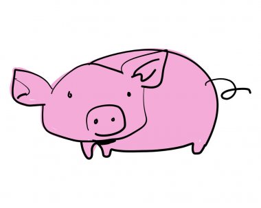 Çizgi film domuz vektör çizim