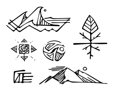 Genç adam vektör mürekkebi çizimi