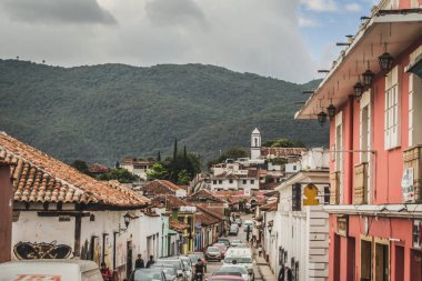 San Cristobal Chiapas Meksika şehir sokaklarının detayı