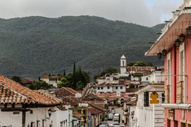 San Cristobal Chiapas Meksika şehir sokaklarının detayı