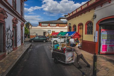 San Cristobal Chiapas Meksika şehir sokaklarının detayı