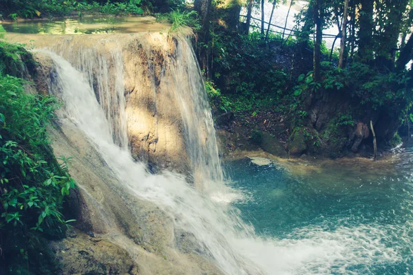 Vattenfall av Cascadas de Agua Azul Chiapas Mexico — Stockfoto